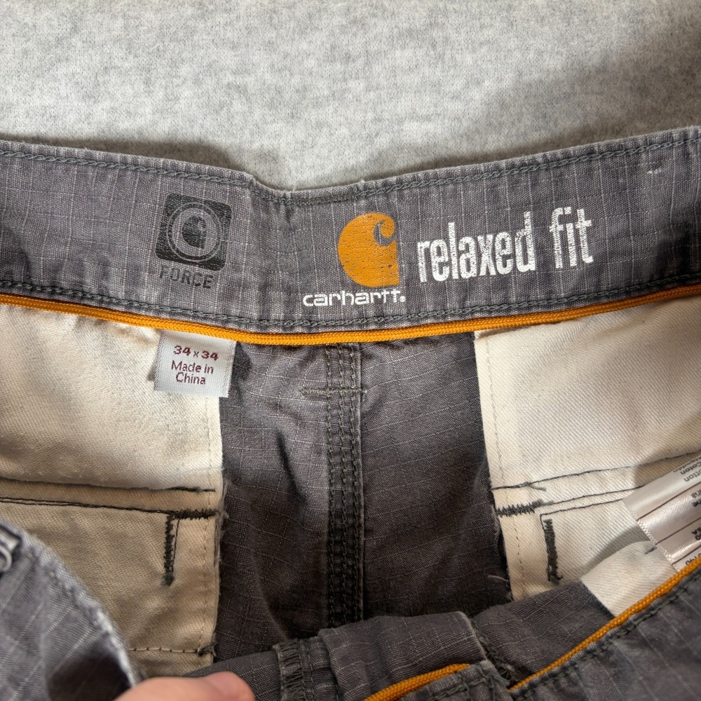 Carhartt Force Tappen Cargo Pants Mens 34x34 (Fits 32x33) Gravel Relaxed Fit - Picture 3 of 13